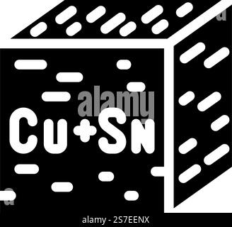 vecteur d'icône de glyphe en cuivre en métal bronze. signe en cuivre métal bronze. illustration de symbole isolé. illustration vectorielle d'icône de glyphe en cuivre en bronze Illustration de Vecteur