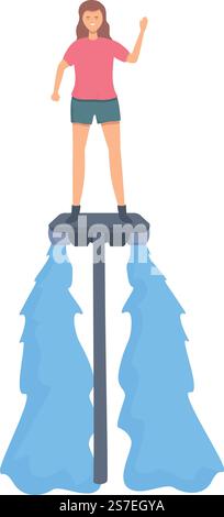 Vecteur de dessin animé d'icône d'activité de flyboard. Eau mer. Surf de voyage. Vecteur de dessin animé d'icône d'activité de flyboard. Eau mer Illustration de Vecteur