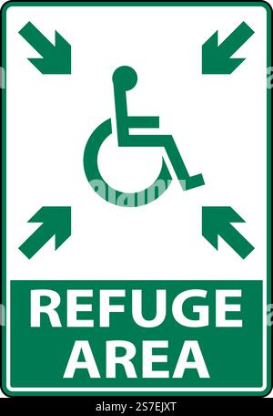 Panneau zone refuge accessible sur fond blanc Illustration de Vecteur