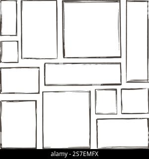Sketch frames collection doodle. Cadre esquissé, formes carrées dessinées à la main. Carré de ligne noire pour boîte photo. Art Strokes formes kit de vecteur néotérique d'illustration croquis de cadre de doodle. Sketch frames collection doodle. Cadre esquissé, formes carrées dessinées à la main. Carré de ligne noire pour boîte photo. Art Strokes forme un kit de vecteurs néotériques Illustration de Vecteur