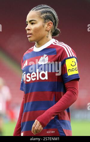 Manchester, Royaume-Uni. 19 janvier 2025. Bramall Lane, Sheffield, Angleterre, 18 janvier 2025 : Shania Hayles (7 Newcastle United) lors du Barclays Womens Championship match entre Sheffield United et Newcastle United à Bramall Lane à Sheffield, Angleterre. (Sean Chandler/SPP) crédit : photo de presse sportive SPP. /Alamy Live News Banque D'Images