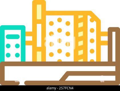 vecteur d'icône de couleur de production d'acier de concentrateur. panneau de production d'acier pour concentrateur. illustration de symbole isolé. illustration vectorielle d'icône de couleur de production d'acier de concentrateur Illustration de Vecteur