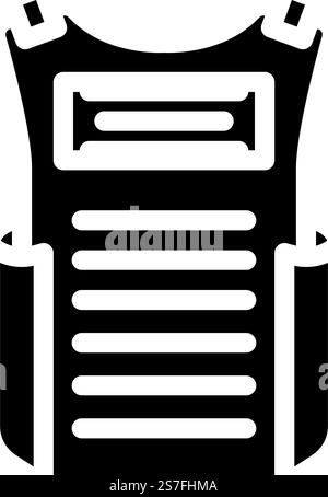 vecteur d'icône de glyphe de crime de gilet pare-balles. signe de crime de gilet pare-balles. illustration de symbole isolé. illustration vectorielle d'icône de glyphe de crime de gilet pare-balles Illustration de Vecteur