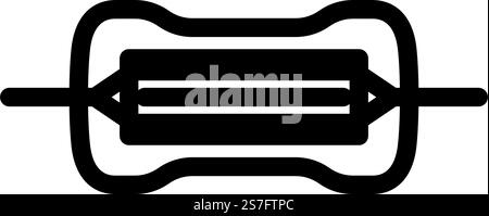 vecteur d'icône de ligne de composant électronique de résistance de film de carbone. panneau de composant électronique à résistance à film de carbone. illustration noire du symbole de contour isolé. illustration vectorielle d'icône de ligne de composant électronique de résistance à film de carbone Illustration de Vecteur