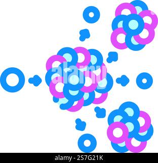 vecteur d'icône de couleur d'énergie de fission nucléaire. signe d'énergie de fission nucléaire. illustration de symbole isolé. illustration vectorielle d'icône de couleur d'énergie de fission nucléaire Illustration de Vecteur
