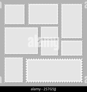 Collection vierge de timbres-poste. Illustration vectorielle Illustration de Vecteur