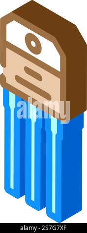 vecteur d'icône isométrique de composant électronique de transistor. panneau de composant electronique a transistor. illustration de symbole isolé. illustration vectorielle d'icône isométrique de composant électronique de transistor Illustration de Vecteur