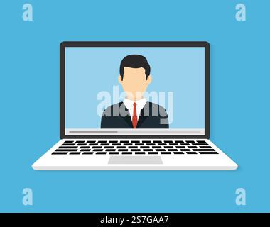 Conférences ou formations en ligne. Illustration de l'apprentissage en ligne ou webinaire. Illustration vectorielle plate Illustration de Vecteur