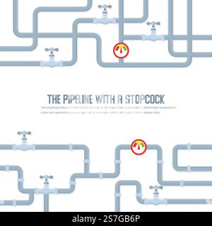 Concept de contexte de pipelines pour le marketing et la publicité, illustration vectorielle. Illustration de Vecteur