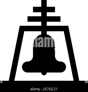 Église Bell Beam concept campanile Belfry icône couleur noire illustration vectorielle image style plat simple. Église Bell Beam concept campanile Belfry Icon couleur noire illustration vectorielle image style plat Illustration de Vecteur