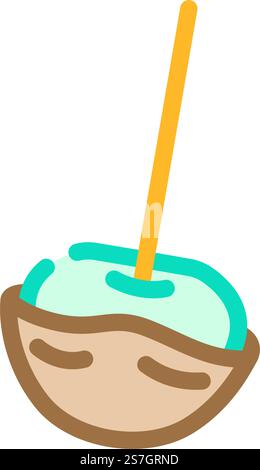 vecteur d'icône de couleur de saison d'automne de pomme de caramel. caramel pomme signe de saison d'automne. illustration de symbole isolé. illustration vectorielle d'icône de couleur de saison d'automne de pomme de caramel Illustration de Vecteur