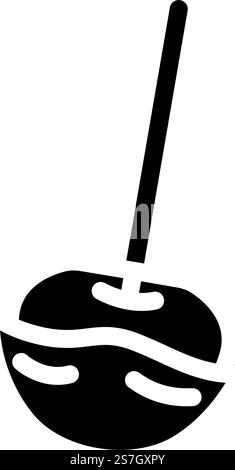 vecteur d'icône de glyphe de saison d'automne de pomme de caramel. caramel pomme signe de saison d'automne. illustration de symbole isolé. illustration vectorielle d'icône de glyphe de saison d'automne de pomme de caramel Illustration de Vecteur