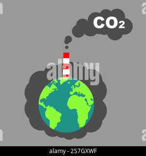 Illustration de la Terre couverte de CO2 Illustration de Vecteur