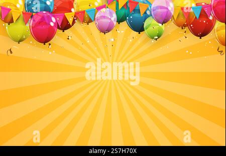 Fond de vacances abstrait avec des ballons. Peut être utilisé pour la publicité, la promotion et la carte d'anniversaire ou l'invitation. Illustration vectorielle EPS10. Fond de vacances abstrait avec des ballons. Peut être utilisé pour la publicité, la promotion et la carte d'anniversaire ou l'invitation. Illustration vectorielle Illustration de Vecteur