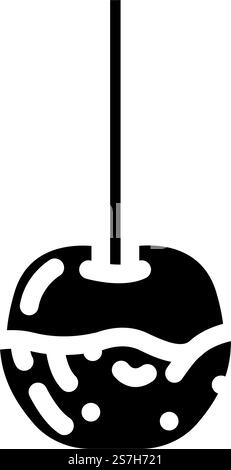 vecteur d'icône de glyphe de casse-croûte de pomme caramel. panneau de collation alimentaire caramel à la pomme. illustration de symbole isolé. illustration vectorielle d'icône de glyphe de casse-croûte de pomme caramel Illustration de Vecteur