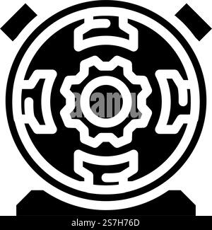 vecteur d'icône de glyphe d'ingénieur électrique de générateur dc. panneau d'ingénieur électricien du générateur de courant continu. illustration de symbole isolé. illustration vectorielle d'icône de glyphe d'ingénieur électrique de générateur dc Illustration de Vecteur