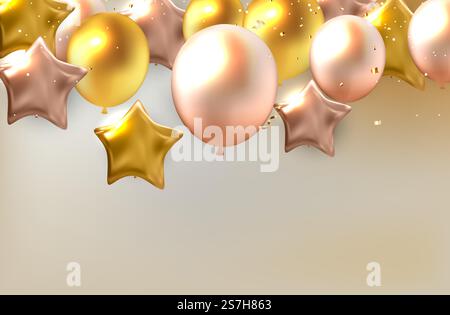 Fond de vacances abstrait avec des ballons. Peut être utilisé pour la publicité, la promotion et la carte d'anniversaire ou l'invitation. Illustration vectorielle EPS10. Fond de vacances abstrait avec des ballons. Peut être utilisé pour la publicité, la promotion et la carte d'anniversaire ou l'invitation. Illustration vectorielle Illustration de Vecteur