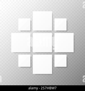 Modèles cadres de collage pour photo ou illustration. Modèle de cadre photo de montage. Modèles cadres de collage pour photo ou illustration. Modèle de cadre photo de montage. Illustration de Vecteur