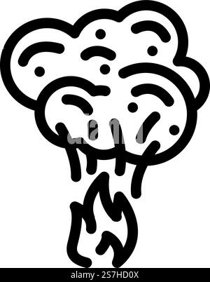 vecteur d'icône de ligne d'odeur de fumée. signe d'odeur de fumée. illustration noire du symbole de contour isolé. illustration vectorielle d'icône de ligne d'odeur de fumée Illustration de Vecteur