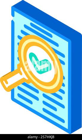 faites vérifier le vecteur d'icône isométrique des médias de nouvelles. vérifier l'enseigne des médias d'information. illustration de symbole isolé. fait vérifier l'illustration vectorielle d'icône isométrique des médias de nouvelles Illustration de Vecteur