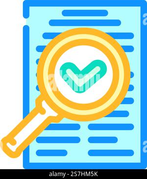 vecteur d'icône de couleur de média d'information de vérification factuelle. vérifier l'enseigne des médias d'information. illustration de symbole isolé. fait vérifier l'illustration vectorielle de l'icône de couleur des médias de nouvelles Illustration de Vecteur