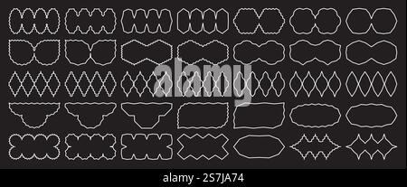 Collection de formes géométriques à la mode Wavy bords. Illustration de Vecteur