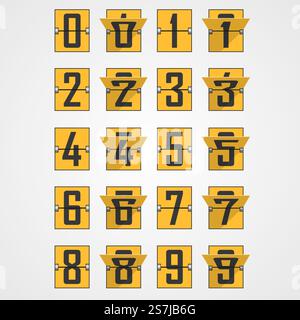 Chiffres de l'alphabet du tableau de bord mécanique. Illustration vectorielle. Chiffres de l'alphabet du tableau de bord mécanique Illustration de Vecteur