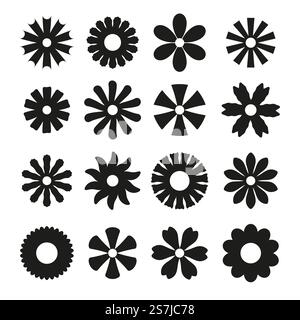 Silhouettes de fleurs vectorielles abstraites isolées Illustration de Vecteur