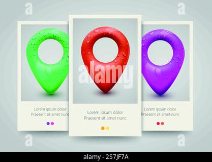 Pointeur pin de la carte. Conception d'affiche, de flyer ou de billet. Illustration vectorielle. Pointeur pin de la carte. Conception d'affiche, de flyer ou de billet. Illustration de Vecteur