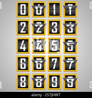 Chiffres de l'alphabet du tableau de bord mécanique. Illustration vectorielle. Chiffres de l'alphabet du tableau de bord mécanique Illustration de Vecteur