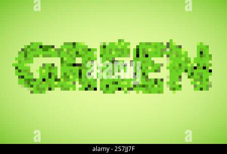 Vecteur mot vert, fabriqué à partir de feuilles vertes illustration vectorielle.. Vecteur mot vert, fabriqué à partir de feuilles vertes illustration vectorielle Illustration de Vecteur