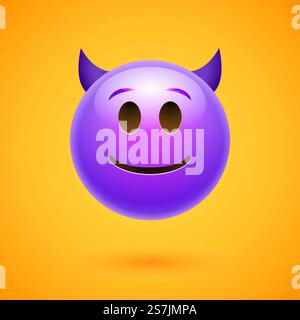 Emoji crtoon diable mauvais visage en colère ou heureux émoticône homme effrayant .. Emoji crtoon diable mauvais visage en colère ou heureux émoticône homme effrayant Illustration de Vecteur