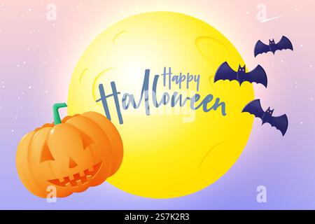 Bonne halloween bannière de vente saisonnière illustration vectorielle de fond coloré Illustration de Vecteur