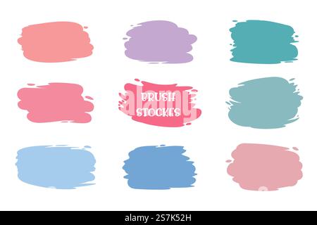 Pinceau coloré peint comme une zone de texte. Isolé sur fond blanc Illustration de Vecteur