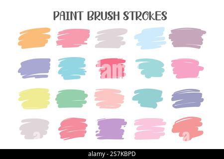 Pinceau coloré peint comme une zone de texte. Isolé sur fond blanc Illustration de Vecteur