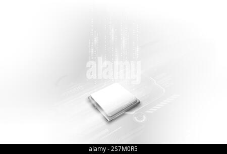Carte de circuit imprimé. Contexte technologique. Processeur central concept de processeur. Puce numérique pour carte mère. illustration vectorielle. Illustration de Vecteur