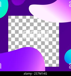 Poteau de façonnage fluide. Modèle de poste de cadre photo abstrait. Post histoire avec espace violet dans un style minimaliste, publicité web de narration colorée, illustration vectorielle. Poteau de façonnage fluide. Modèle de poste de cadre photo abstrait Illustration de Vecteur