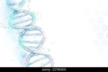 Maille de structure de molécules d'ADN filaire sur fond blanc. Science et technologie concept Illustration de Vecteur