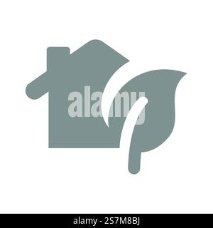 Icône de vecteur de maison écologique verte. Maison respectueuse de l'environnement et économe en énergie. Illustration de Vecteur