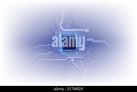 Puce ai sur carte de circuit imprimé dans un concept futuriste adapté à la technologie future Illustration de Vecteur