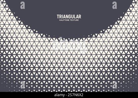 Motif demi-teinte triangulaire texture semi-circulaire géométrique arrière-plan abstrait. Arrière-plan de la technologie abstraite de vecteur triangle Illustration de Vecteur