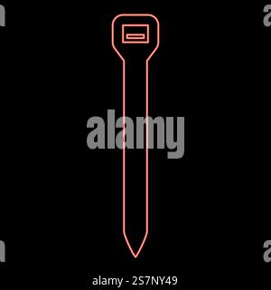 Néon attache câble zip matériau de construction couleur rouge illustration vectorielle image de style plat lumière. Néon attache câble zip matériau de construction couleur rouge illustration vectorielle image style plat Illustration de Vecteur