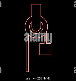 Treuil néon avec construction de poulie à cordon poulie grimpante poulie d'équipement avec charge de fret poids de charge de fret rouge illustration vectorielle image de style plat lumière. Treuil néon avec construction de poulie à cordon poulie grimpante poulie d'équipement avec charge de fret poids de fret rouge illustration vectorielle d'image de style plat Illustration de Vecteur