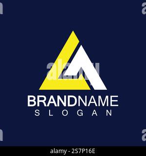 Lettre créative logo monogramme en forme de triangle LA Illustration de Vecteur