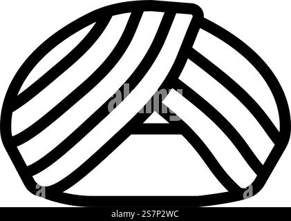 vecteur d'icône de ligne de chapeau de turban. panneau chapeau turban. illustration noire du symbole de contour isolé. illustration vectorielle d'icône de ligne de chapeau de turban Illustration de Vecteur