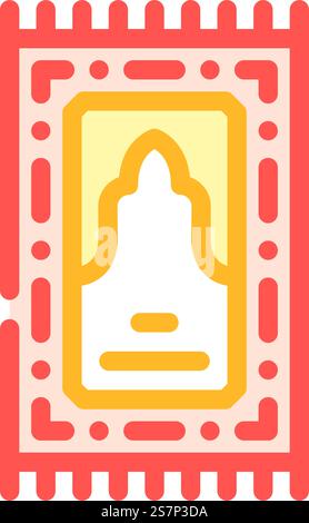 vecteur d'icône de couleur musulmane de tapis de prière islam. tapis de prière islam signe musulman. illustration de symbole isolé. tapis de prière islam illustration vectorielle d'icône de couleur musulmane Illustration de Vecteur