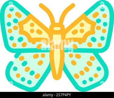 vecteur d'icône de couleur d'insecte mormon metalmark. signe d'insecte en métal mormon. illustration de symbole isolé. illustration vectorielle d'icône de couleur d'insecte mormon metalmark Illustration de Vecteur