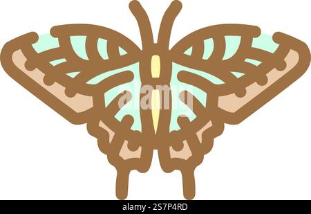 vecteur d'icône de couleur d'été de tigre de l'est swallowtail. signe d'été de la queue d'aronde du tigre de l'est. illustration de symbole isolé. illustration vectorielle d'icône de couleur d'été de tigre de l'est swallowtail Illustration de Vecteur