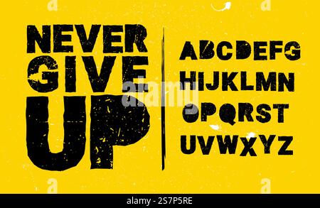 Vecteur de police grunge stylisée et alphabet Illustration de Vecteur