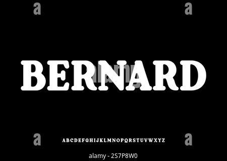 Vecteur de police d'affichage rétro serif arrondi Illustration de Vecteur